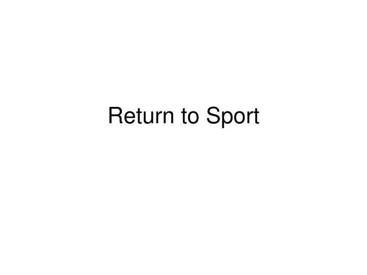 return to sport