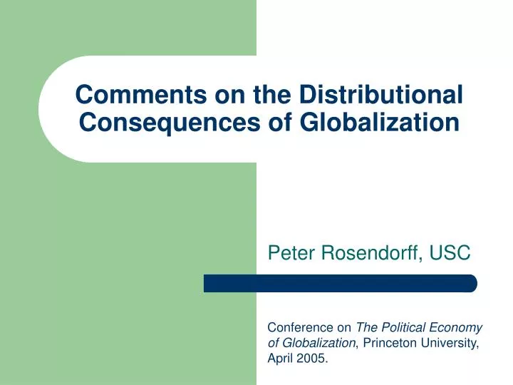 comments on the distributional consequences of globalization