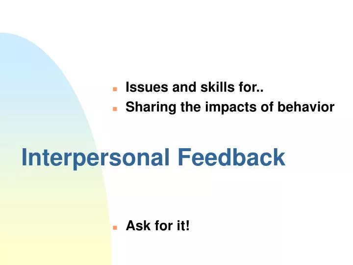 interpersonal feedback
