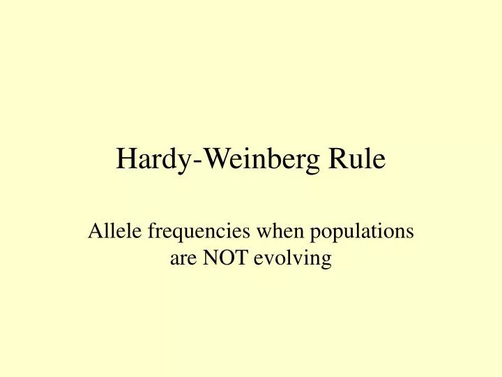 hardy weinberg rule