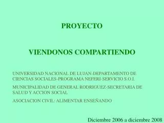 PROYECTO VIENDONOS COMPARTIENDO