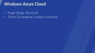 Windows Azure Cloud