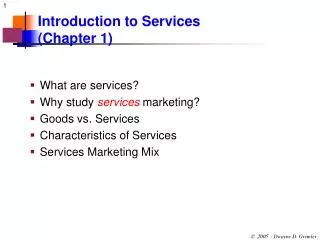 Introduction to Services (Chapter 1)