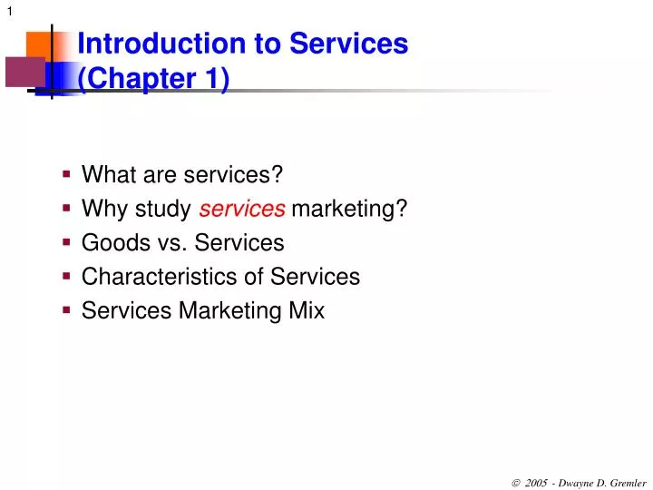 introduction to services chapter 1