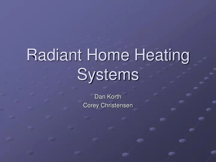 radiant home heating systems