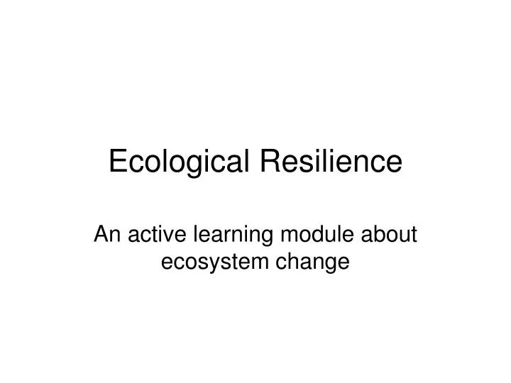 ecological resilience