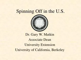 Spinning Off in the U.S.