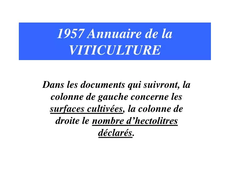 1957 annuaire de la viticulture