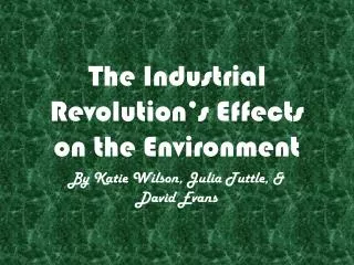 The Industrial Revolution’s Effects on the Environment