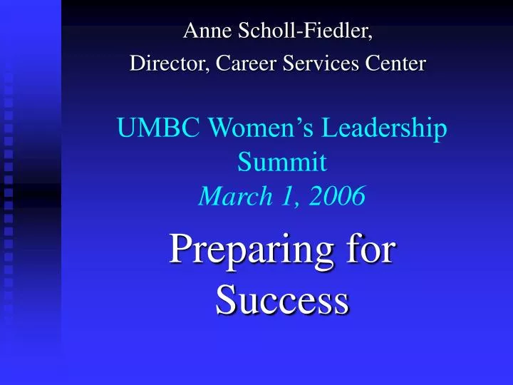 umbc women s leadership summit march 1 2006