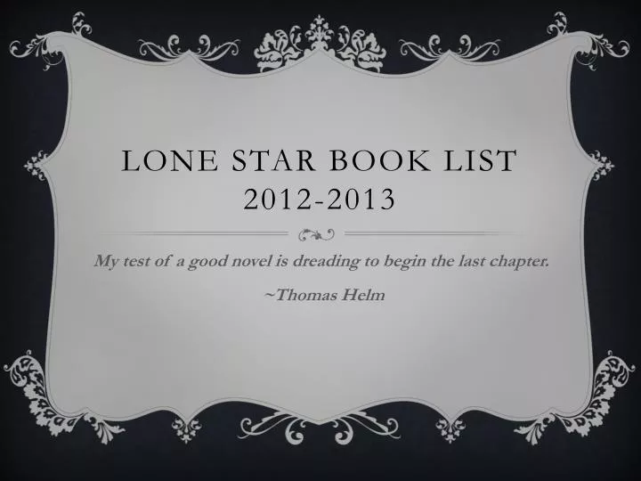 lone star book list 2012 2013