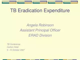TB Eradication Expenditure