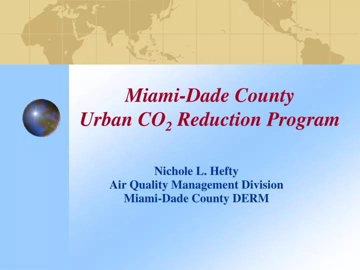 miami dade county urban co 2 reduction program