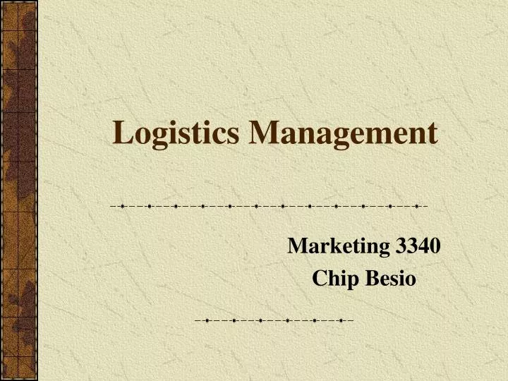 logistics management