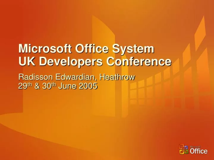microsoft office system uk developers conference