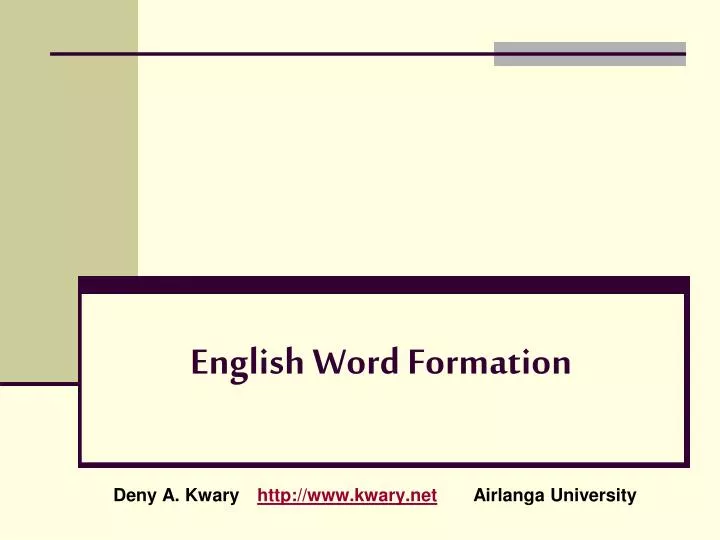 english word formation