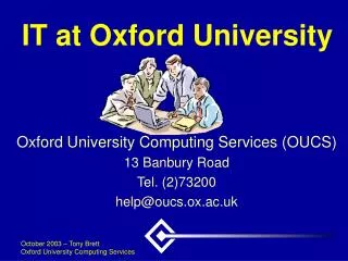 IT at Oxford University