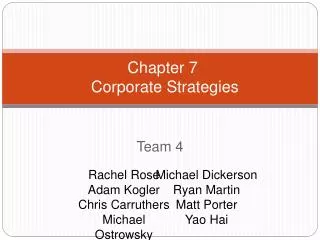 chapter 7 corporate strategies