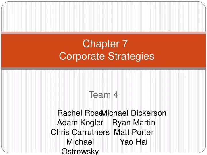 chapter 7 corporate strategies