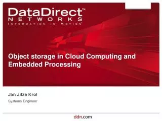 Object storage in Cloud Computing and Embedded Processing