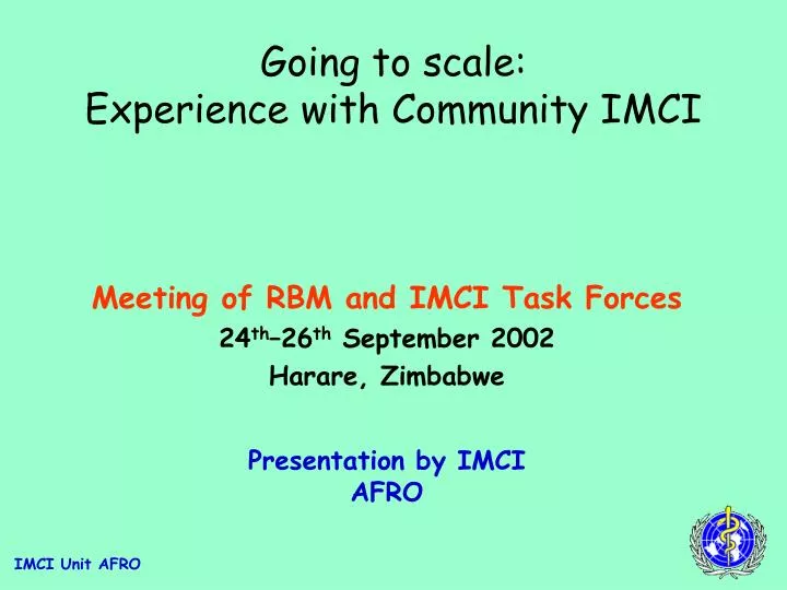 going to scale experience with community imci