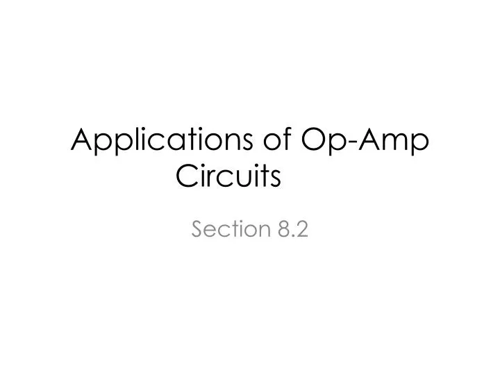applications of op amp circuits