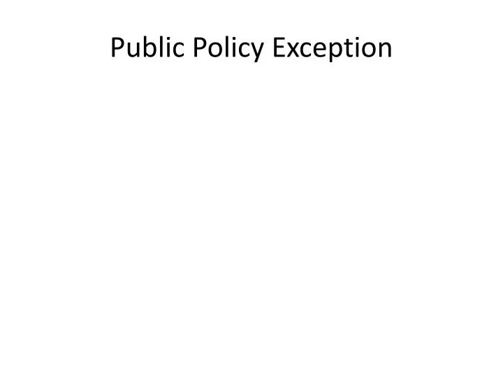 public policy exception