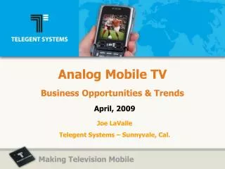 Analog Mobile TV Business Opportunities &amp; Trends