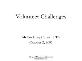 Volunteer Challenges