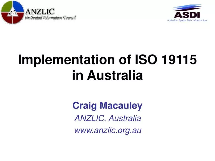 implementation of iso 19115 in australia