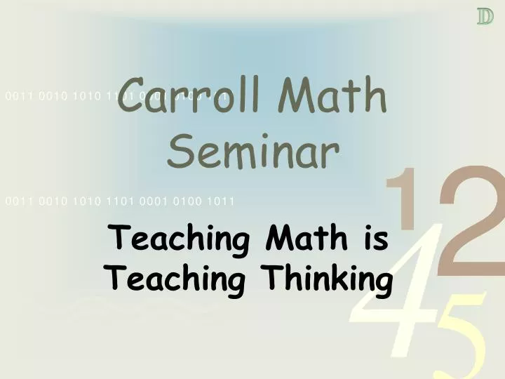 carroll math seminar