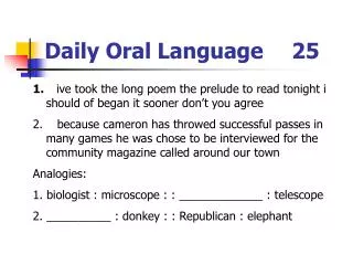 Daily Oral Language	25