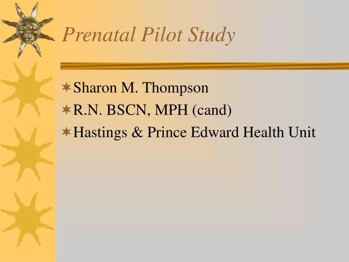 prenatal pilot study