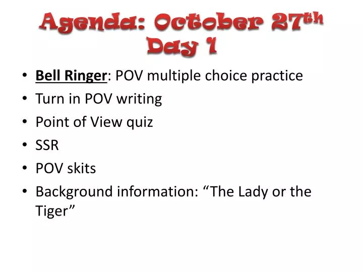 agenda october 27 th day 1