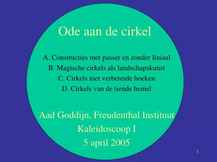 ode aan de cirkel