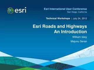 Esri Roads and Highways An Introduction