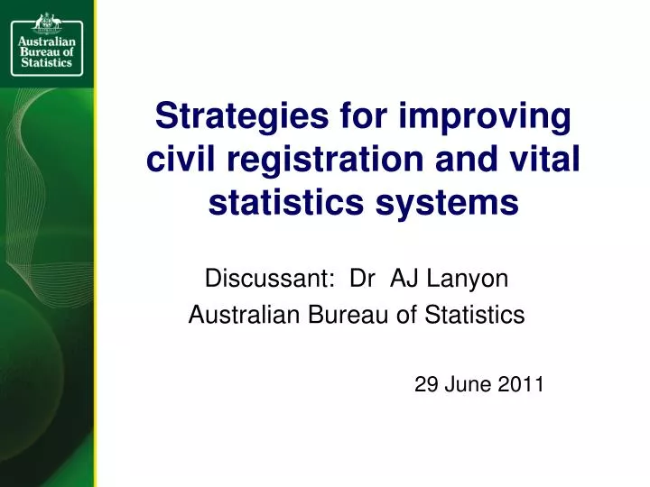 strategies for improving civil registration and vital statistics systems