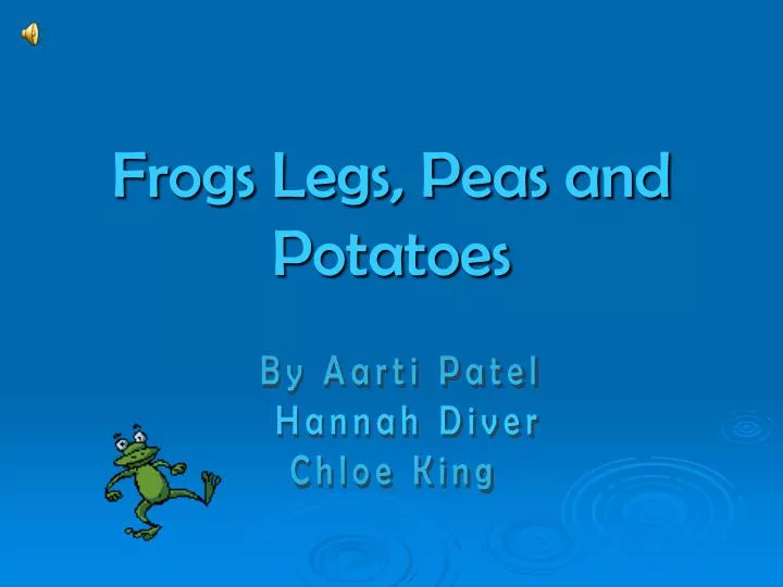 frogs legs peas and potatoes