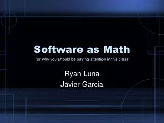 Software as Math