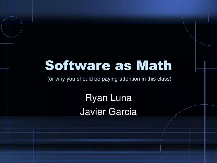 software as math