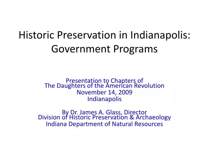 historic preservation in indianapolis government programs