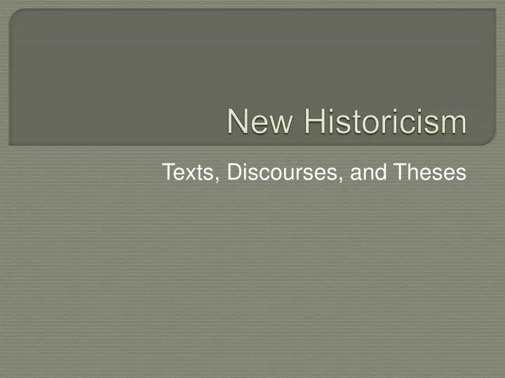 new historicism