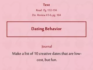 Dating Behavior