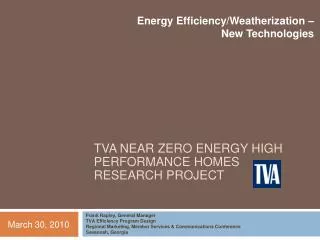 Energy Efficiency/Weatherization – New Technologies