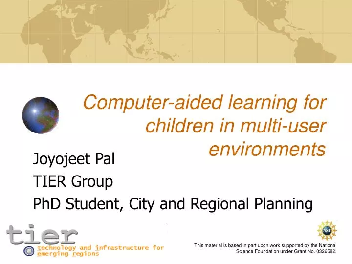computer aided learning for children in multi user environments