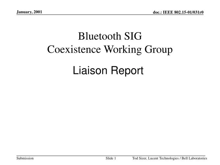 bluetooth sig coexistence working group