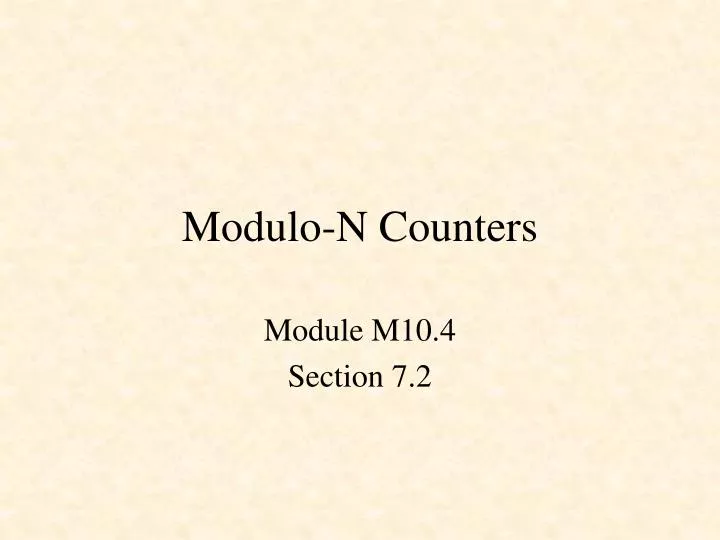 modulo n counters