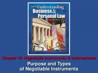 Chapter 16: Negotiable Instruments &amp; Indorsements