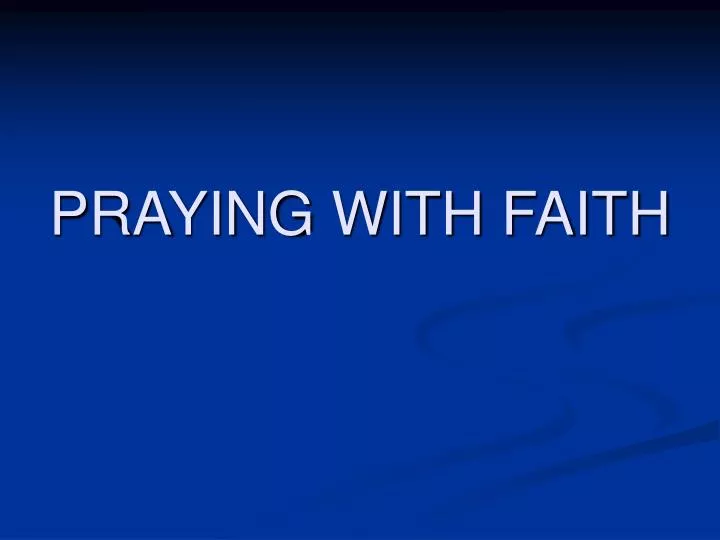 praying with faith
