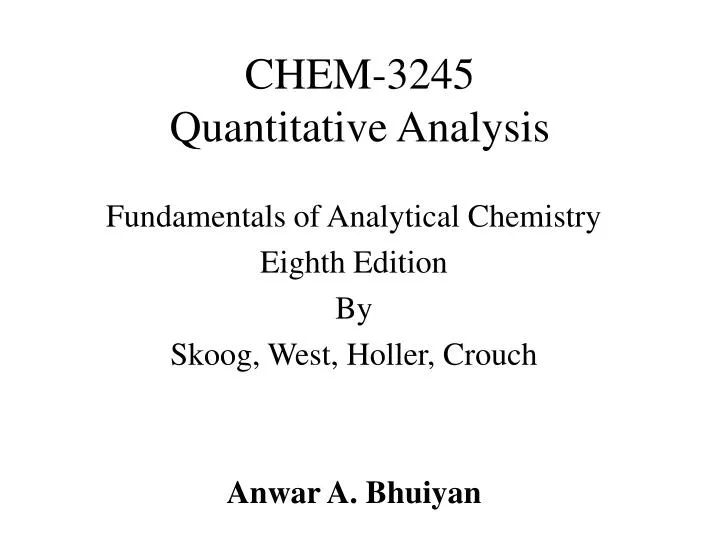 chem 3245 quantitative analysis